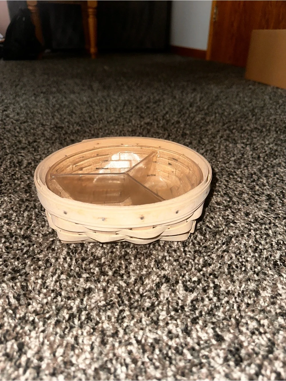longaberger small white circular basket